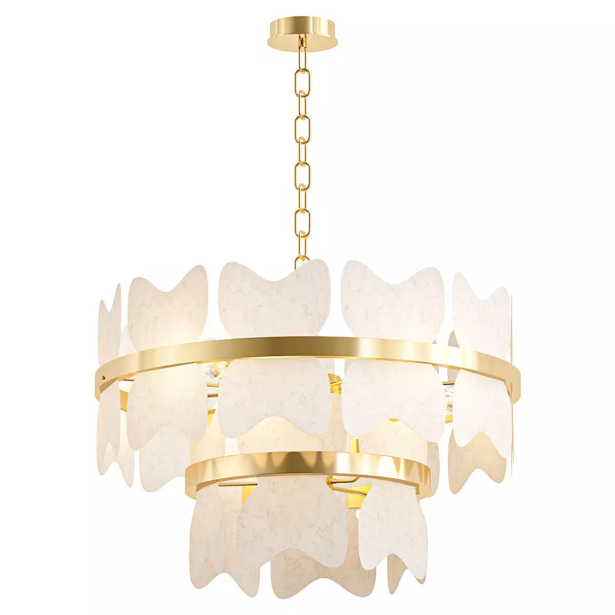 ioanna gold leaf chandelier 3D model