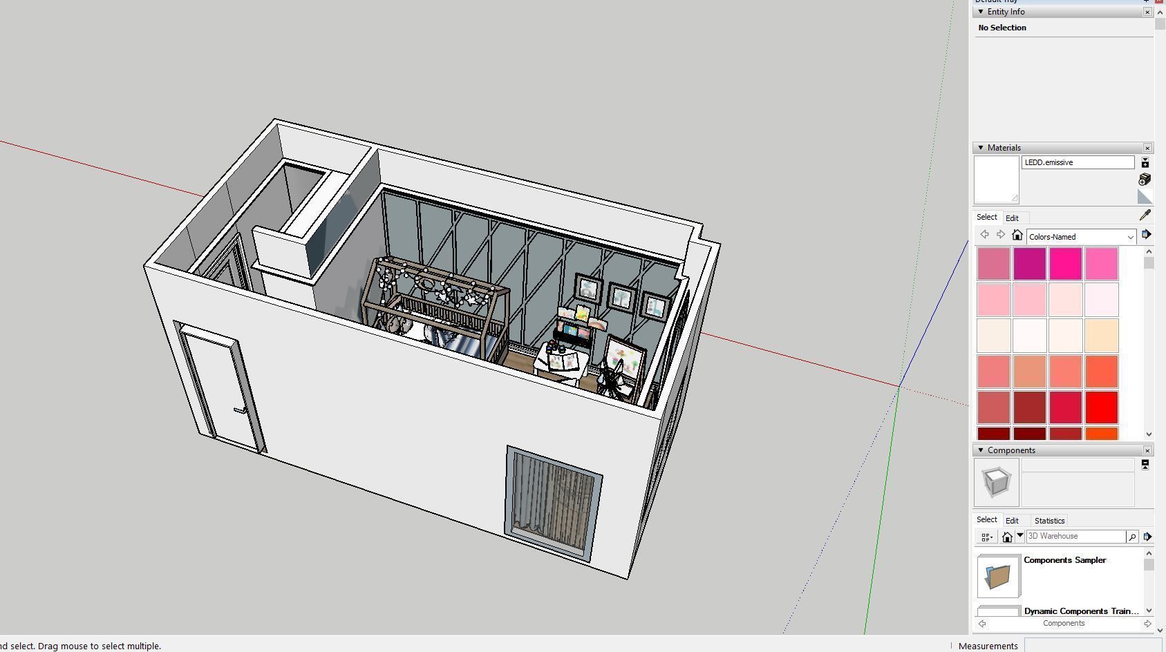 MODERN CHILD ROOM DESIGN FOR BOY SKETCHUP 2020 3D model_1