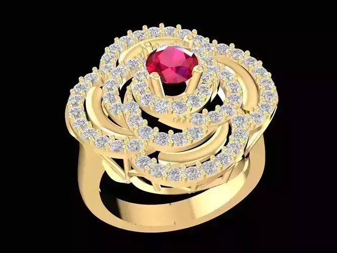 diamond flower rose ring 3268