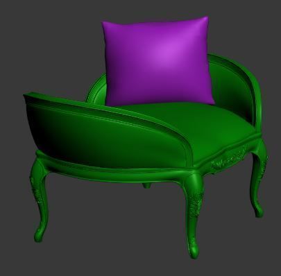 Classical sofa single seater Low-poly 3D model_9