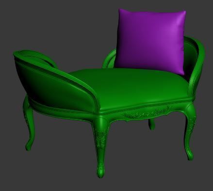 Classical sofa single seater Low-poly 3D model_10