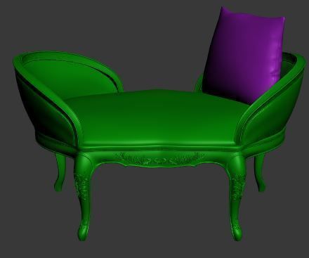 Classical sofa single seater Low-poly 3D model_6