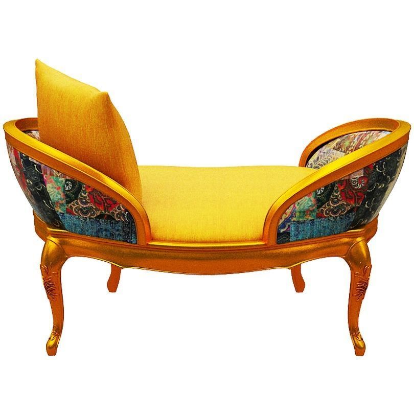 Classical sofa single seater Low-poly 3D model_2