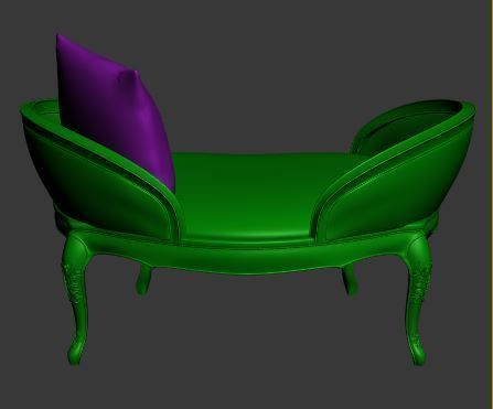 Classical sofa single seater Low-poly 3D model_7
