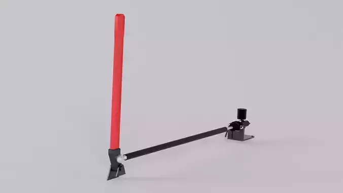 Hydraulic handbrake with extension rod Low-poly 3D model