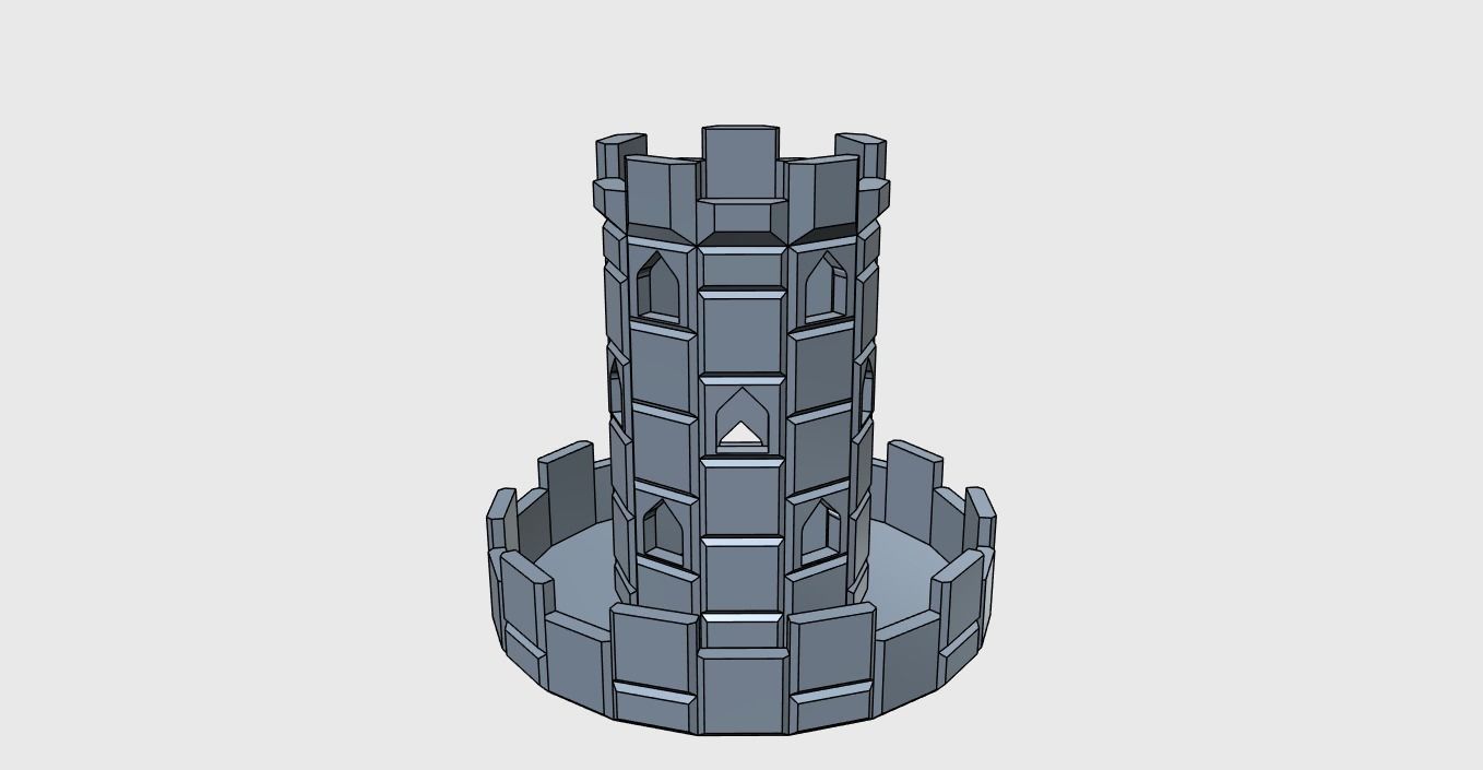 Pencil Holder Castle easy printable 3D model_3