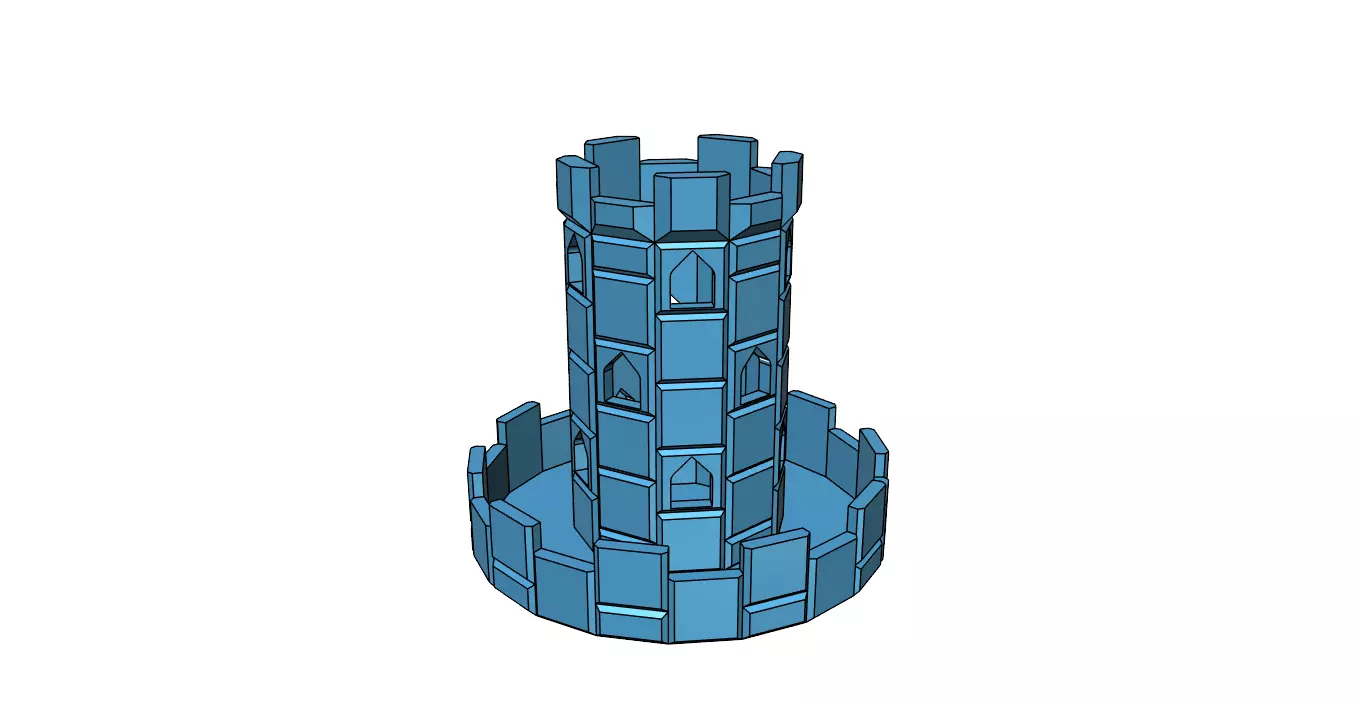 Pencil Holder Castle easy printable 3D model_0