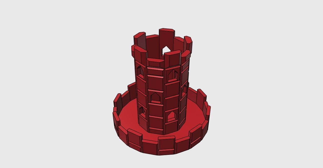 Pencil Holder Castle easy printable 3D model_2