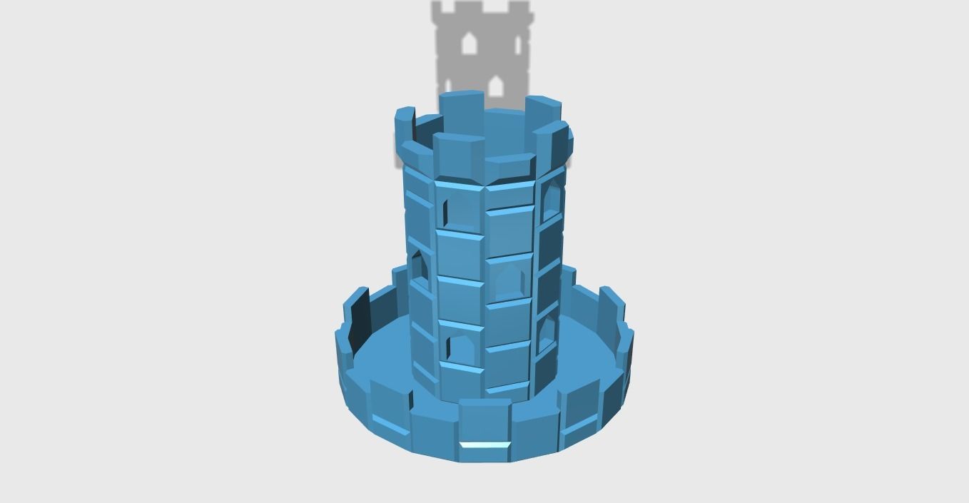 Pencil Holder Castle easy printable 3D model_1