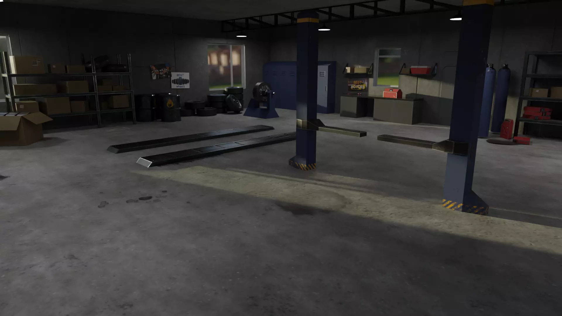 Garage pack Low-poly 3D model