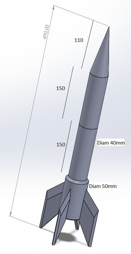 Rocket 3D print model_1