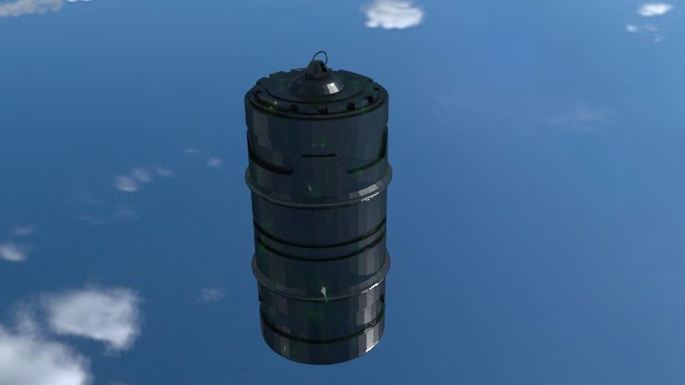 Grenade Low-Poly light bulb in sky Low-poly 3D model_2