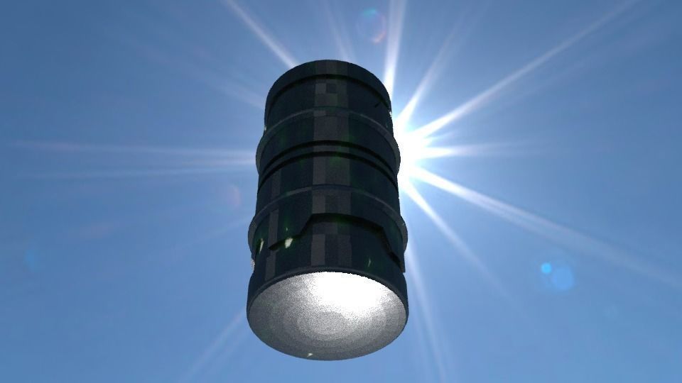 Grenade Low-Poly light bulb in sky Low-poly 3D model_0