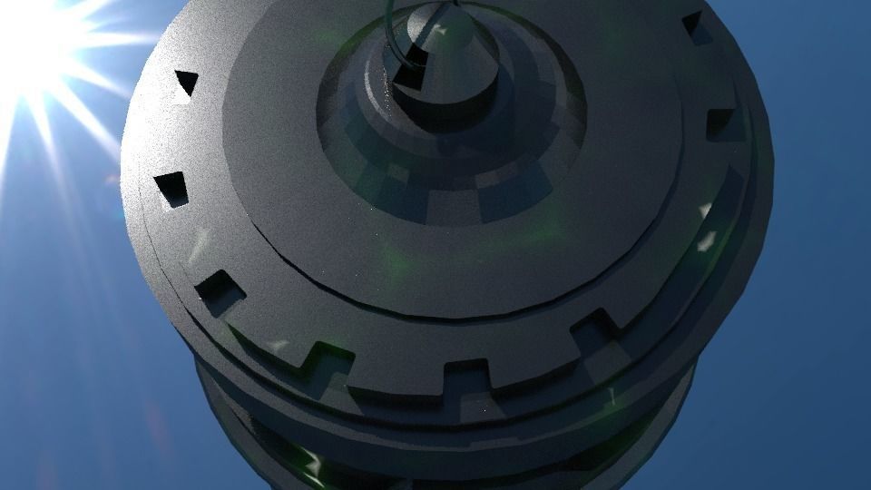 Grenade Low-Poly light bulb in sky Low-poly 3D model_4