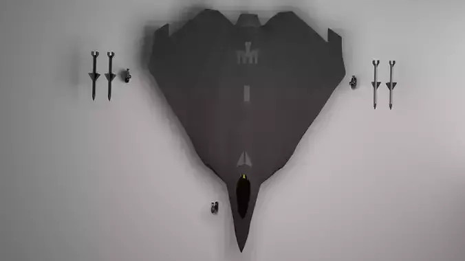 Plane fighter jet Low-poly 3D model