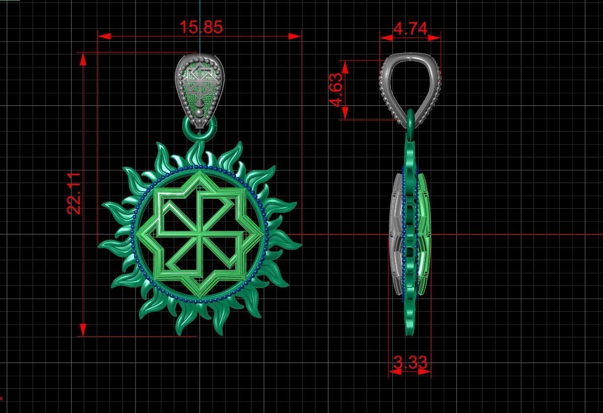 Ancient slavic  symbol solar 3D print or CNC model  3D print model_5