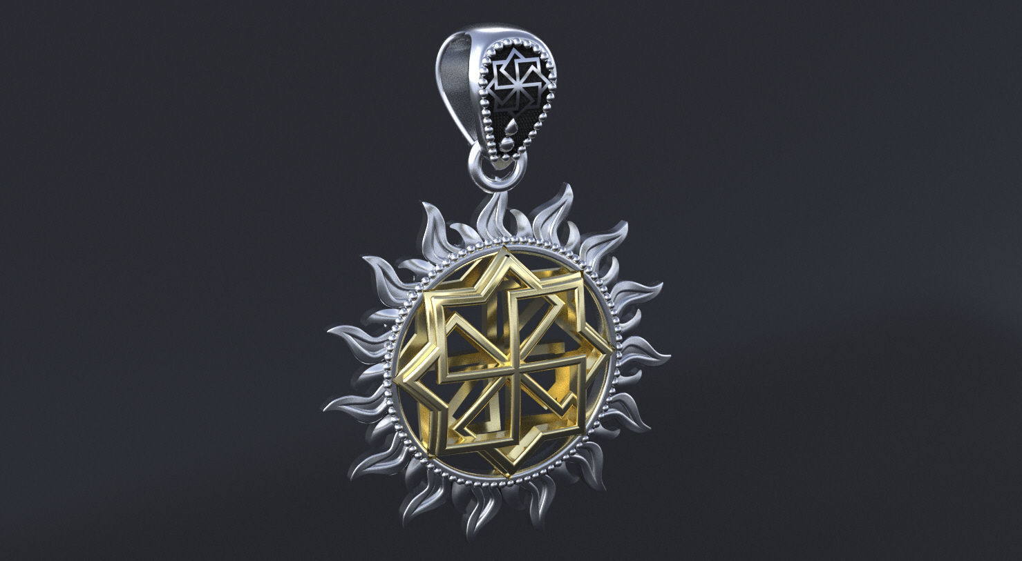 Ancient slavic  symbol solar 3D print or CNC model  3D print model_1