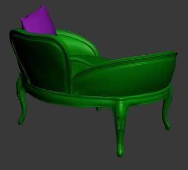 Classical sofa single seater Low-poly 3D model_10