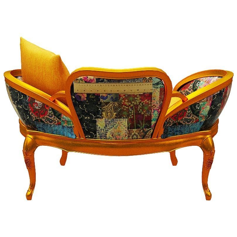 Classical sofa single seater Low-poly 3D model_5