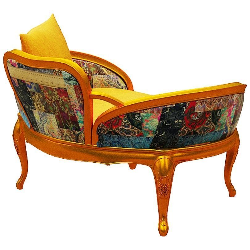 Classical sofa single seater Low-poly 3D model_4