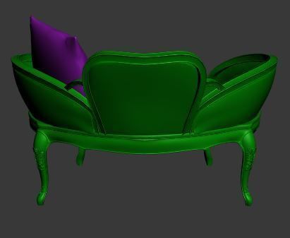 Classical sofa single seater Low-poly 3D model_11