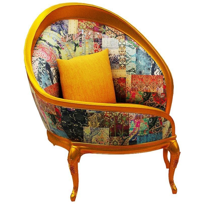 Classical sofa set Low-poly 3D model_17