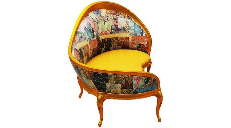 Classical sofa set Low-poly 3D model_15