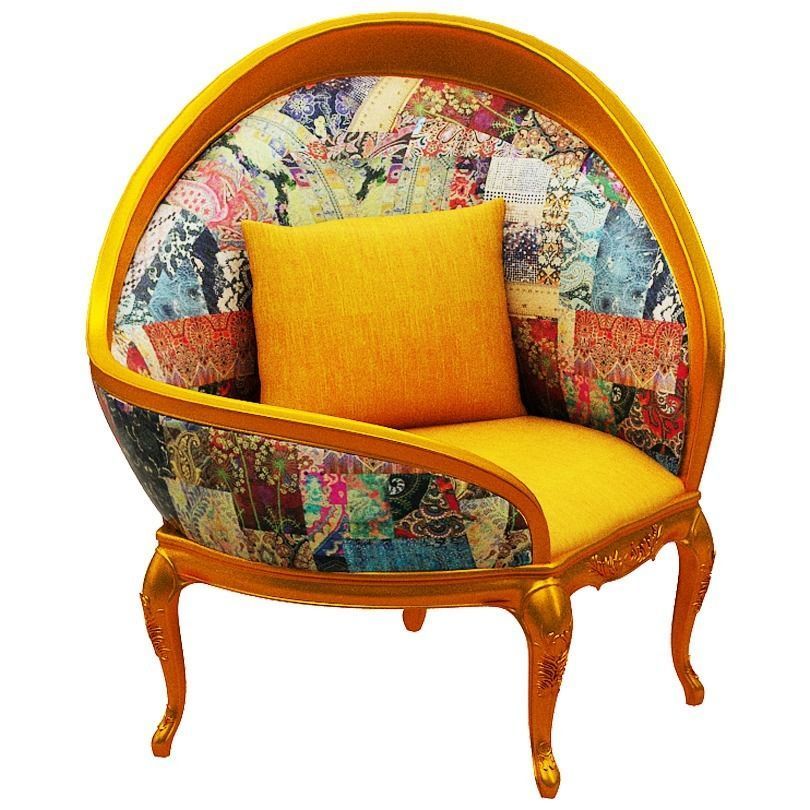 Classical sofa set Low-poly 3D model_13