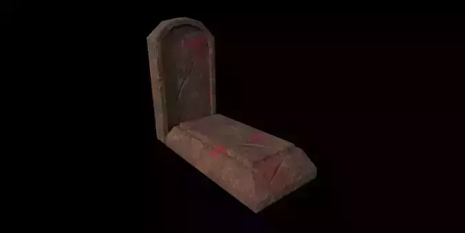 Low poly Cemetery grave stone 3D model