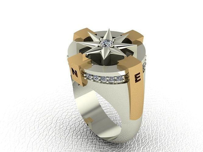 Cardinal point ring 3D print model