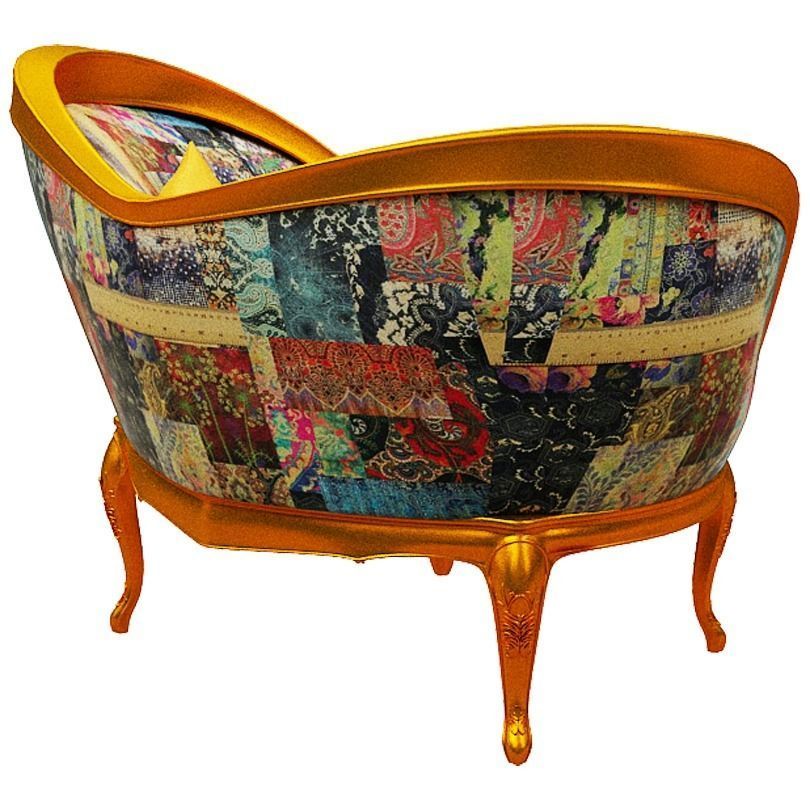 Classical sofa set Low-poly 3D model_20