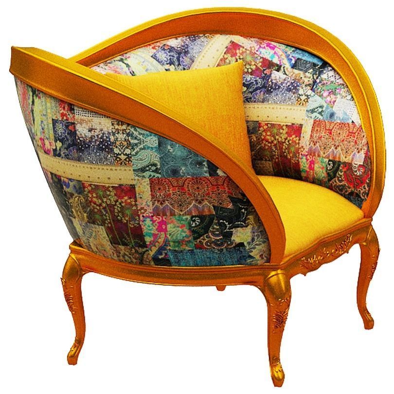 Classical sofa set Low-poly 3D model_13