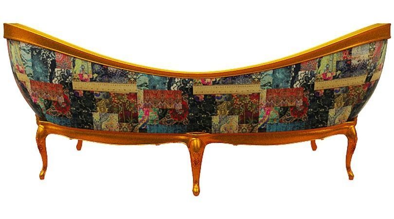 Classical sofa set Low-poly 3D model_21