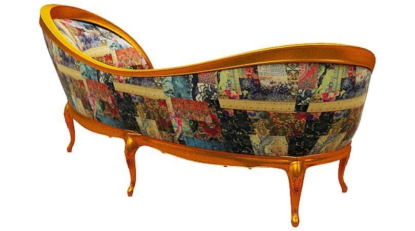 Classical sofa set Low-poly 3D model_18