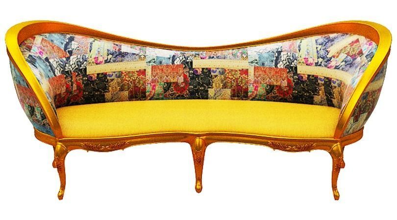 Classical sofa set Low-poly 3D model_6