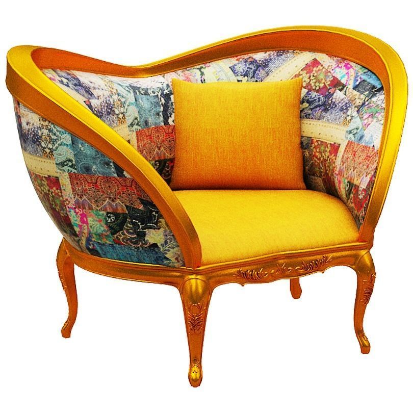 Classical sofa set Low-poly 3D model_11