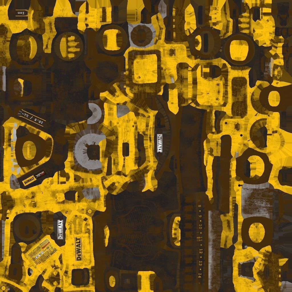 Dewalt Screwdriver Low-poly 3D model_8