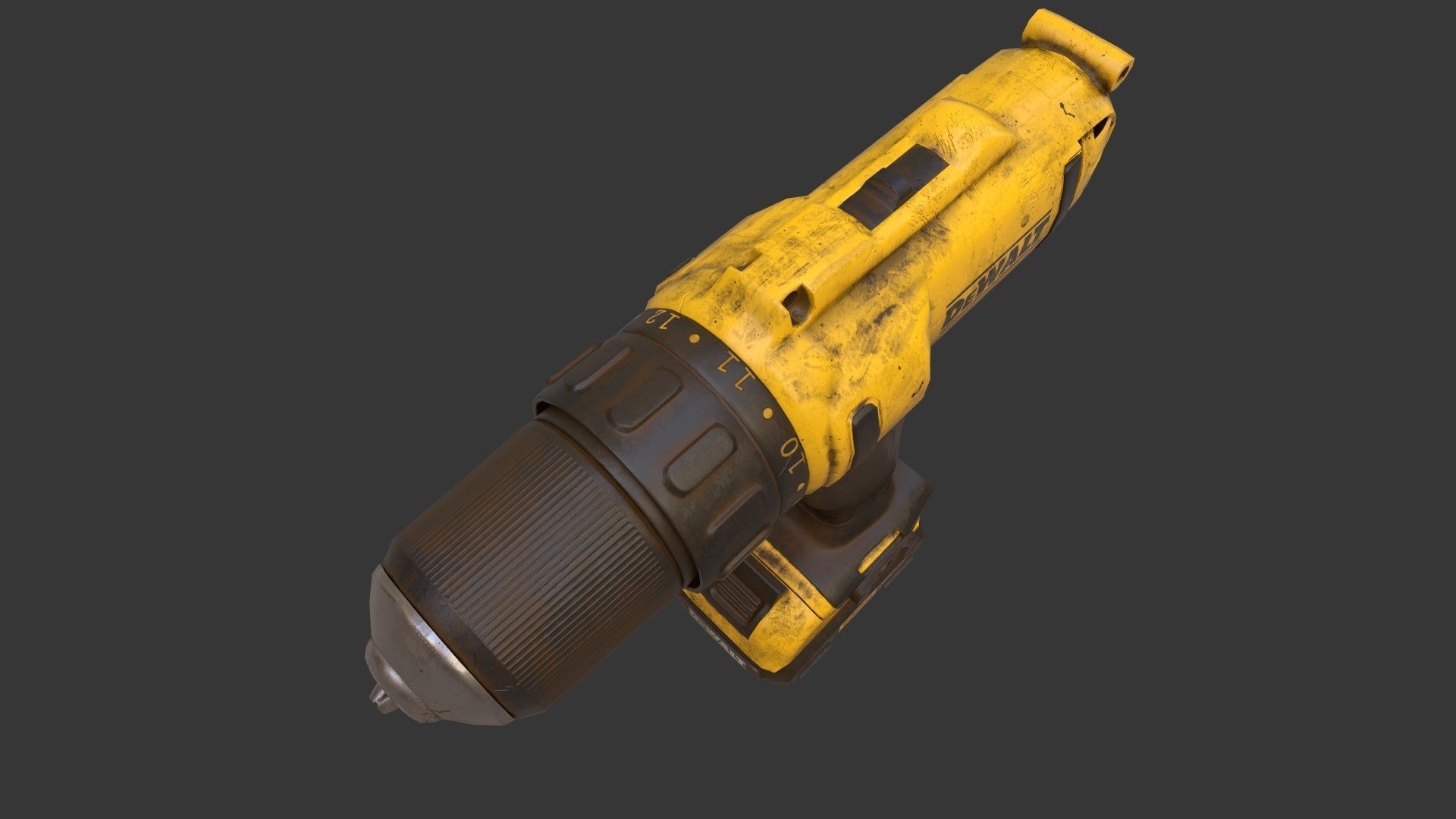 Dewalt Screwdriver Low-poly 3D model_7