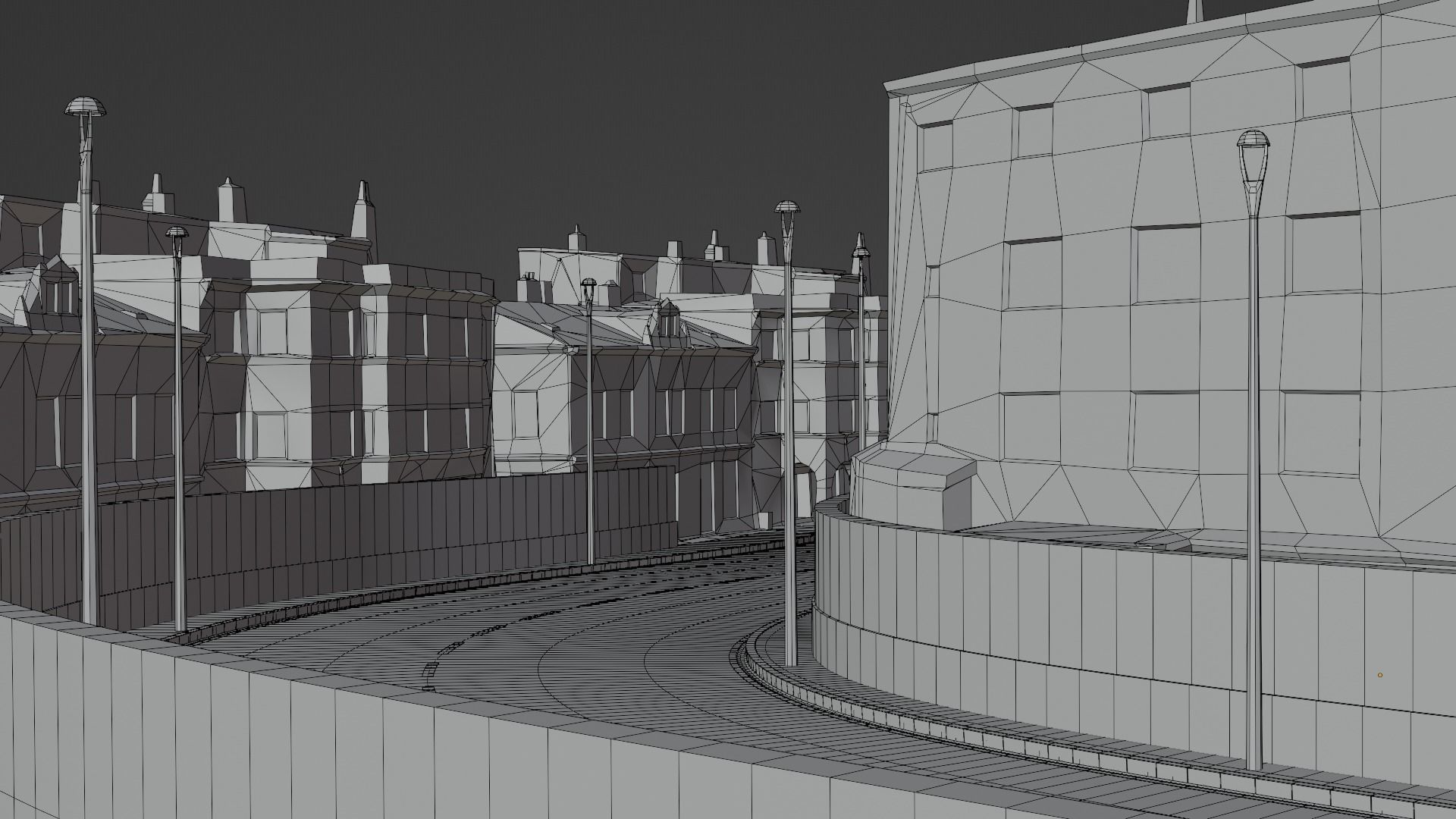 Modern city landscape model 3D model_2