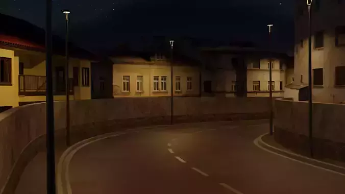 Modern city landscape model 3D model