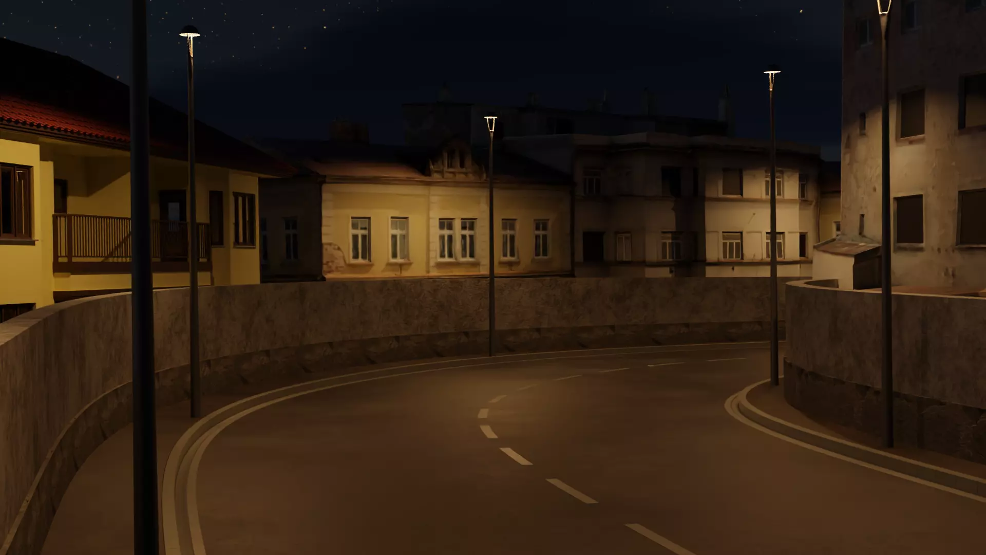 Modern city landscape model 3D model_0