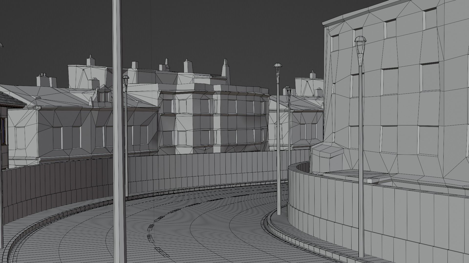 Modern city landscape model 3D model_3