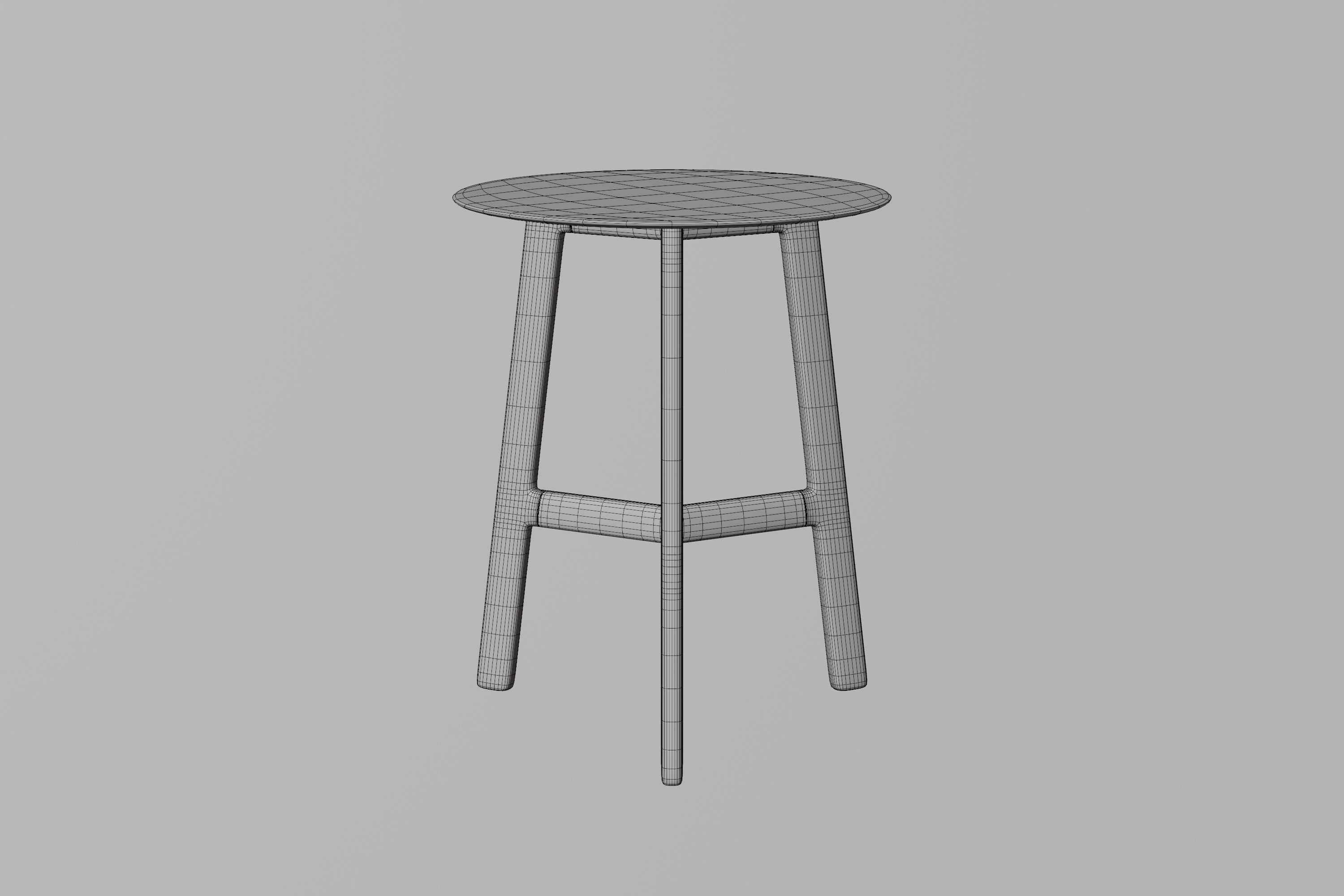 Small Wooden Table 3D model_6
