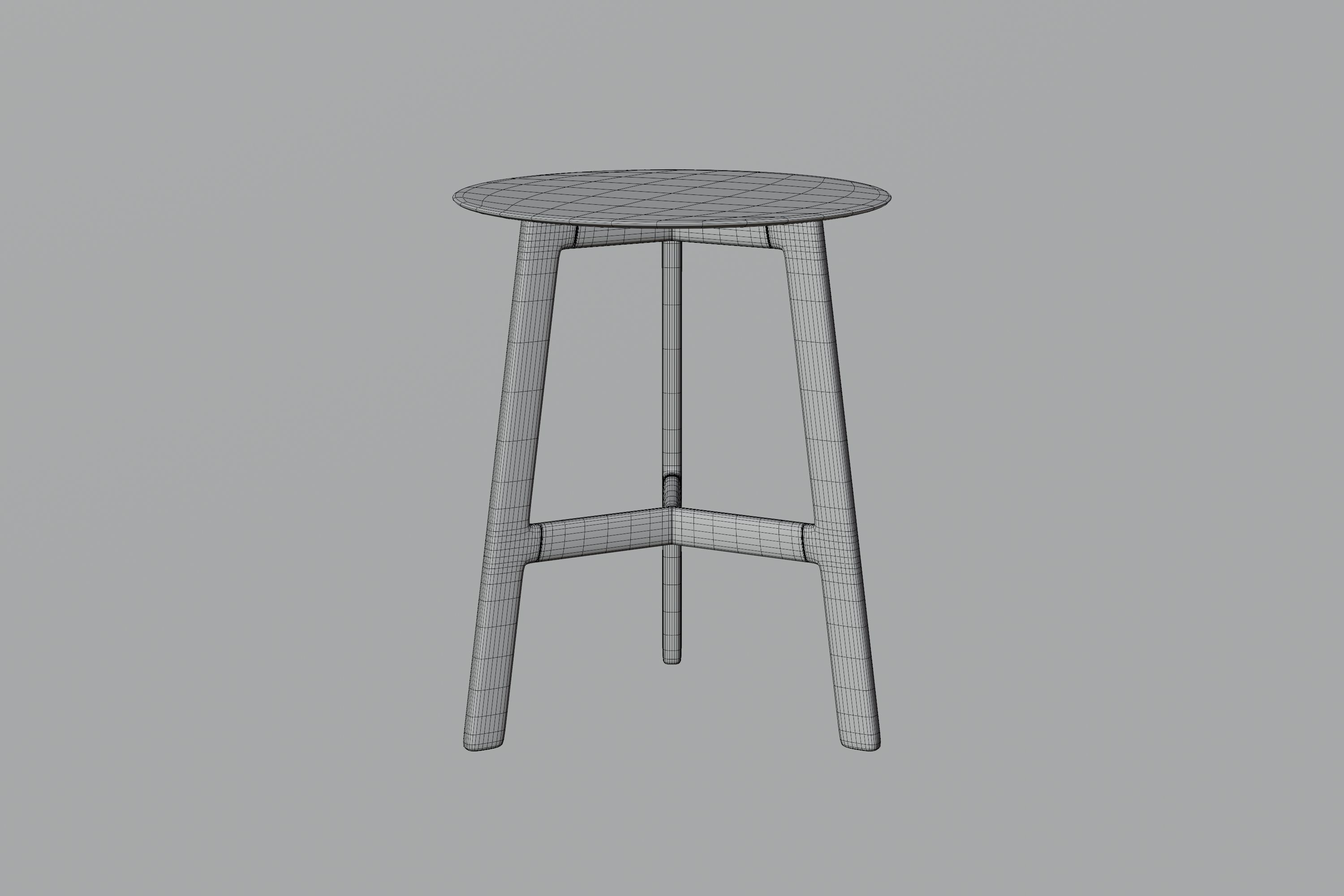 Small Wooden Table 3D model_2