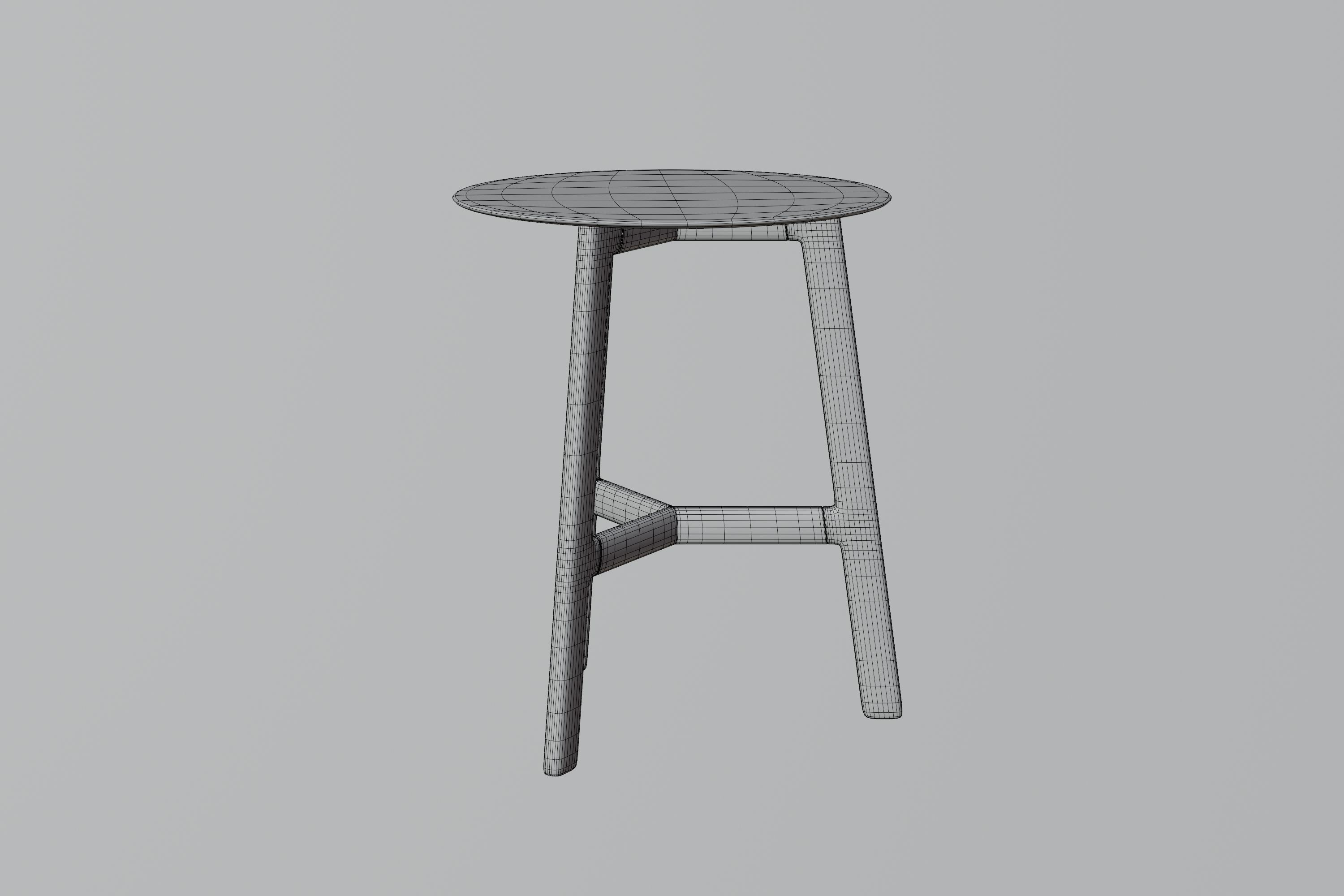 Small Wooden Table 3D model_4