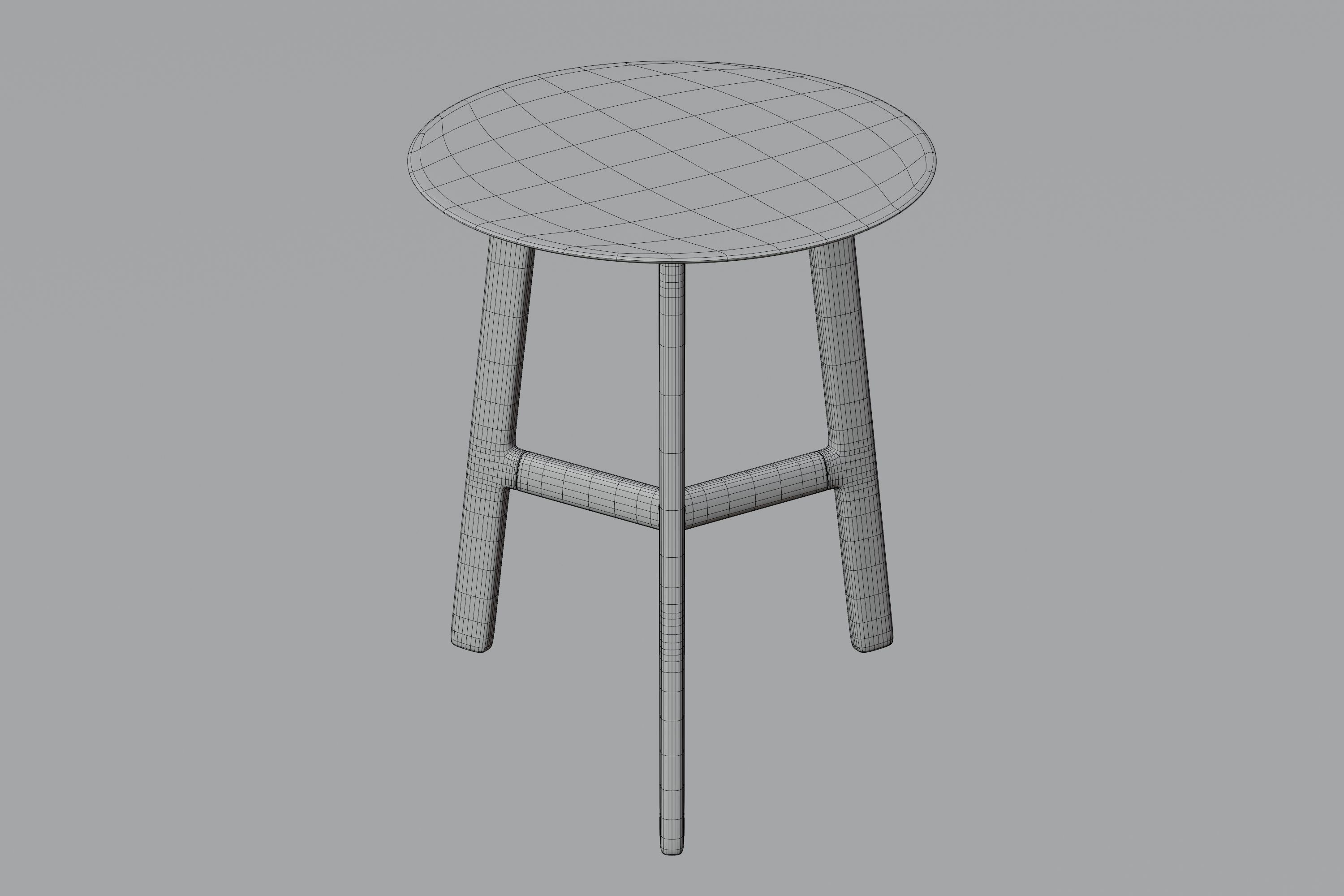 Small Wooden Table 3D model_10