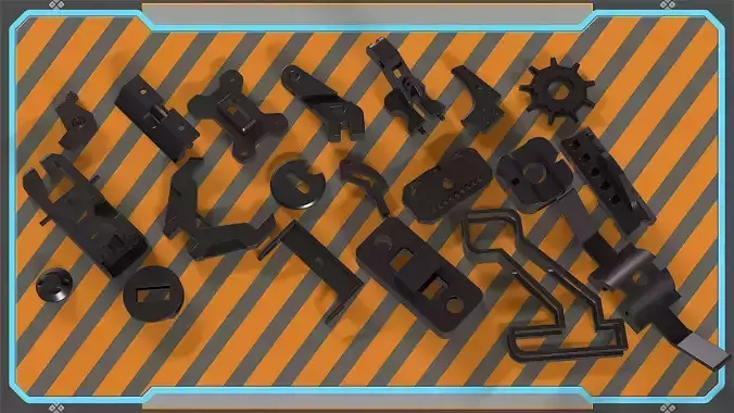 Robotic hard surface kit sets 2 3D model