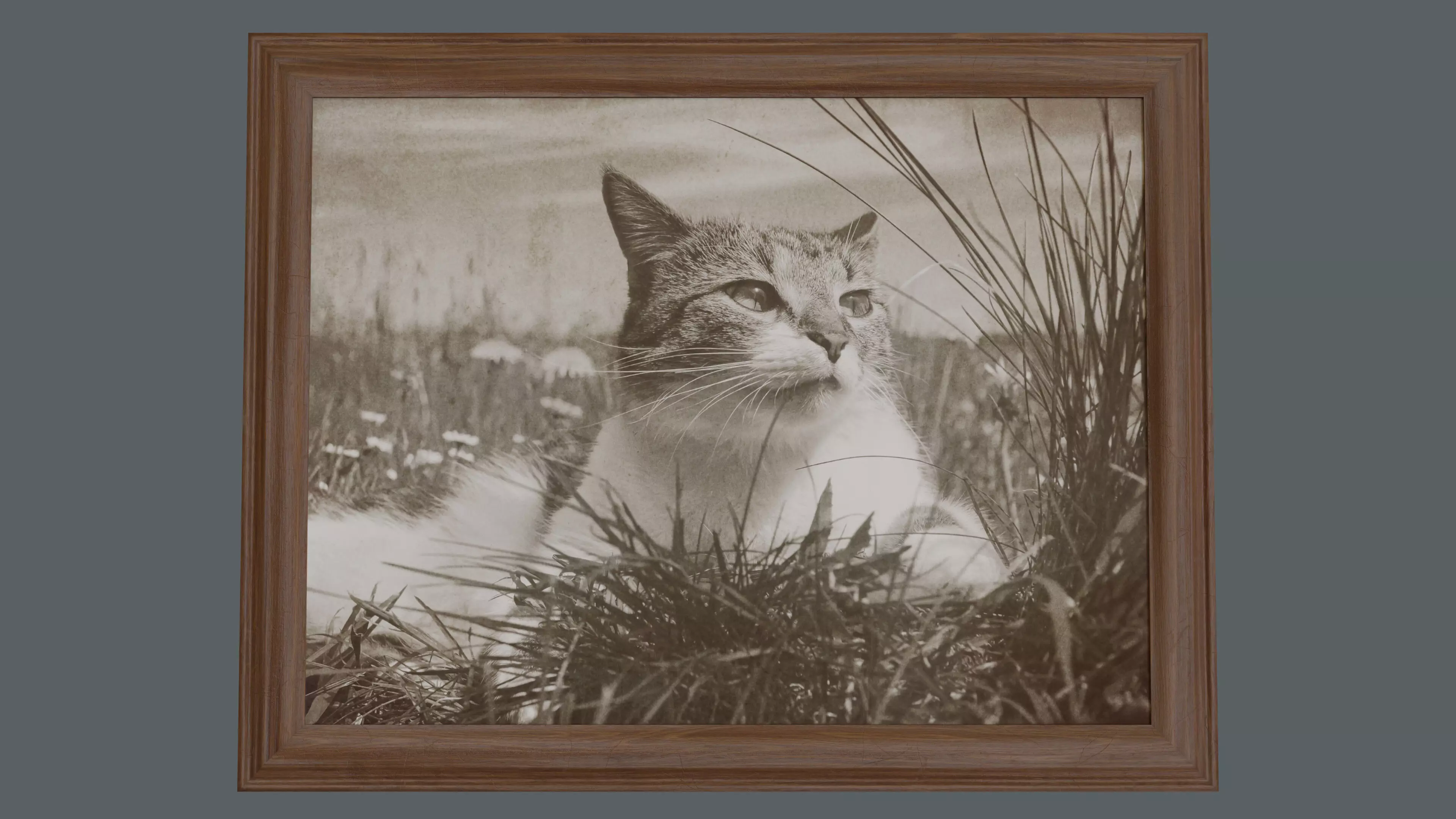 Wood Picture Frame - Standing Low-poly 3D model_0