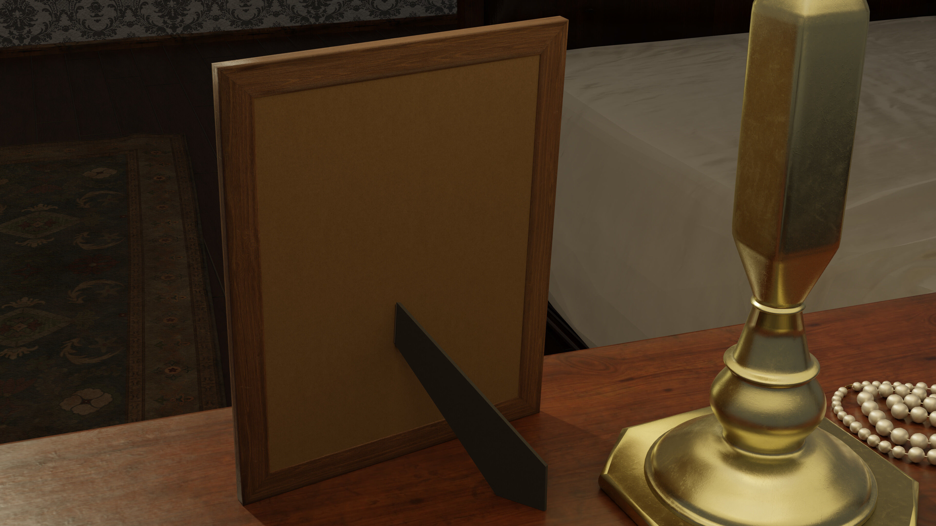Wood Picture Frame - Standing Low-poly 3D model_4