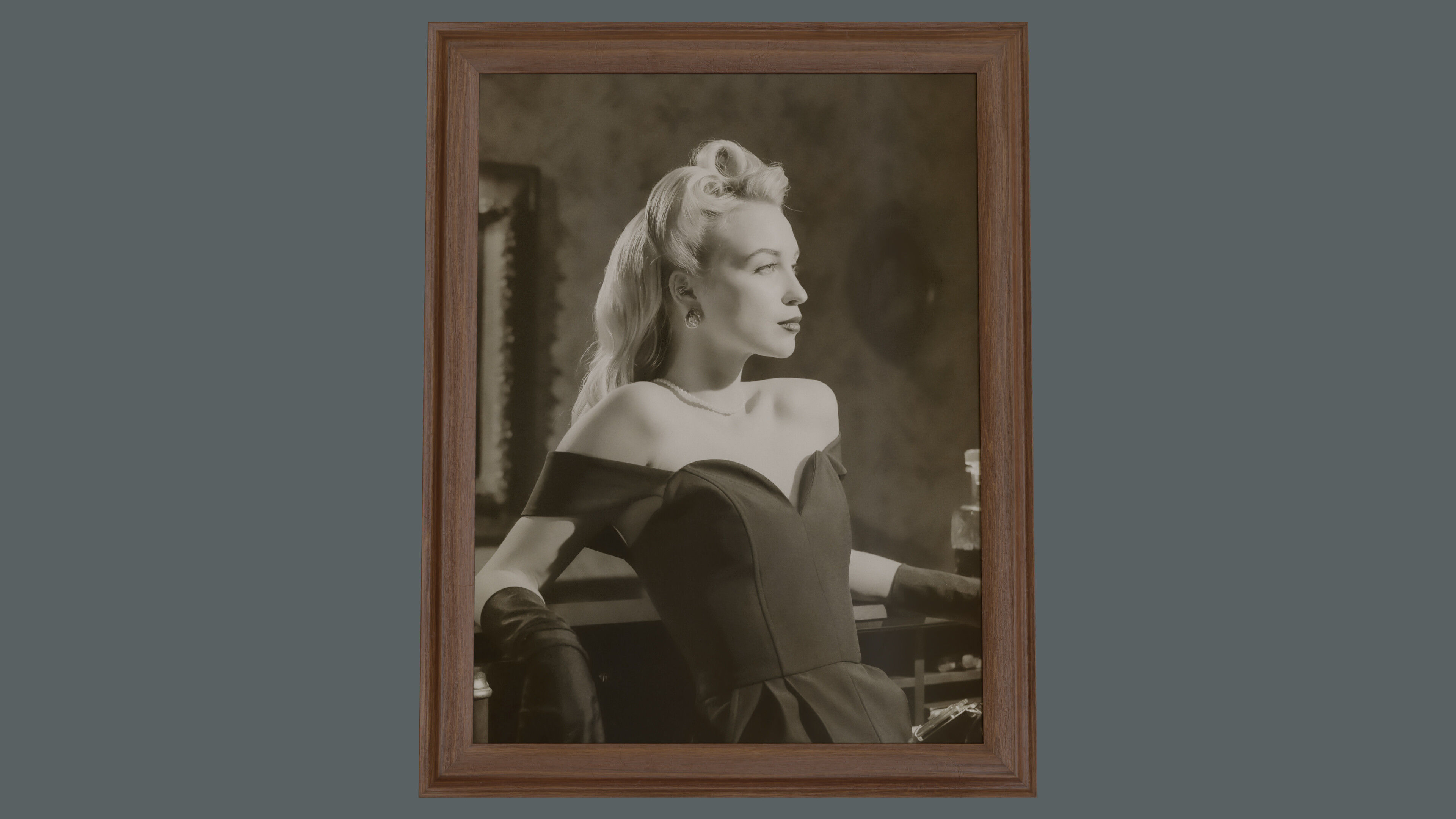 Wood Picture Frame - Standing Low-poly 3D model_9